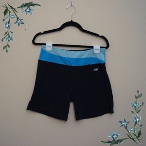 Marika Black Blue Athletic Running Workout Shorts